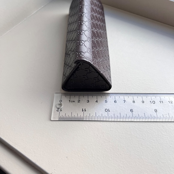 NWOT Gucci Slim Tri-Fold Leather Collapsible Hard Glasses Case - Brown - Picture 7 of 7